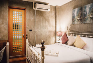 Interior Hotel Room Residence Is Furnished Modernly Copy Space Background